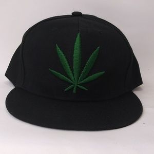 New Black Cannabis Snapback
